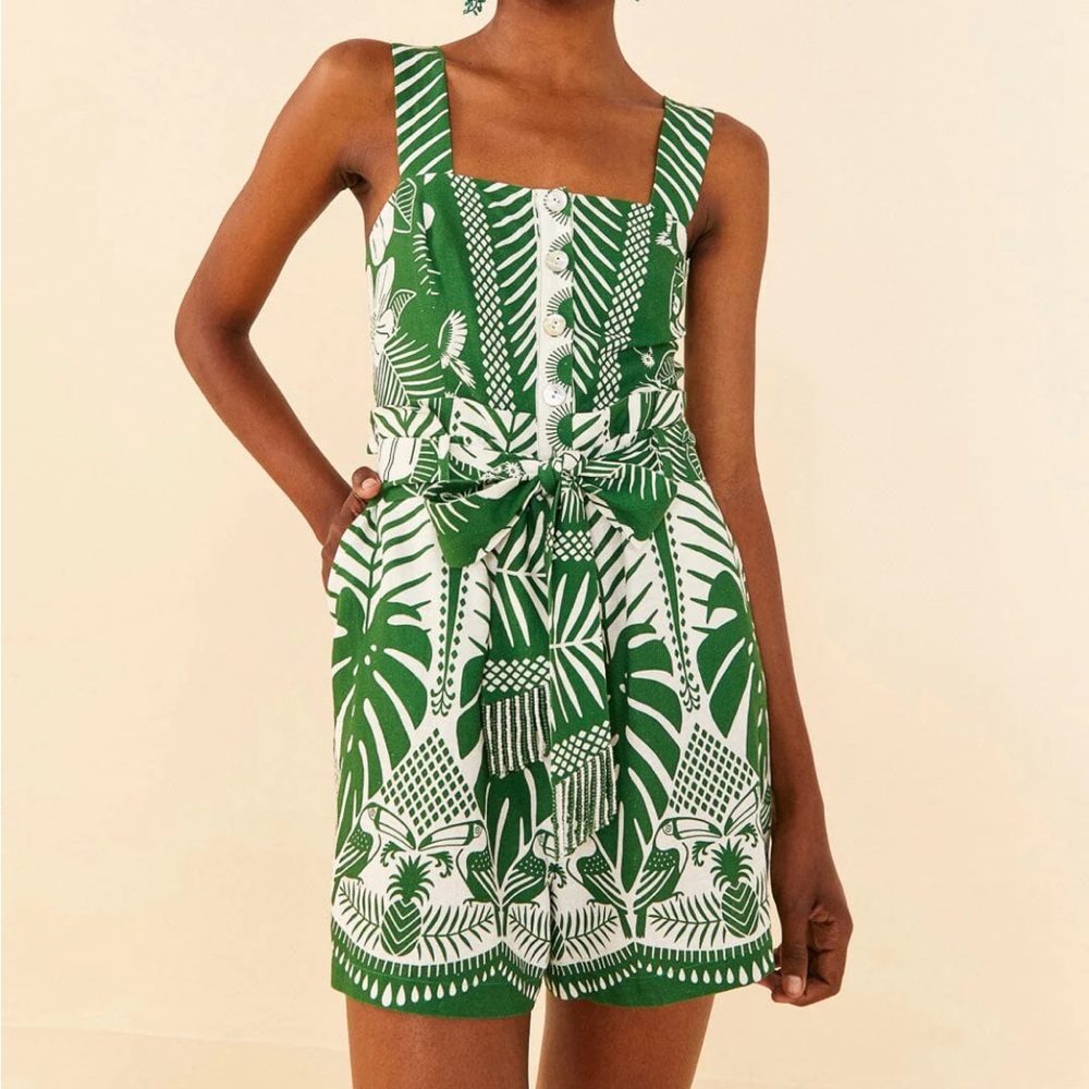 NWT FARM Rio Macaw Elegance Romper (M)